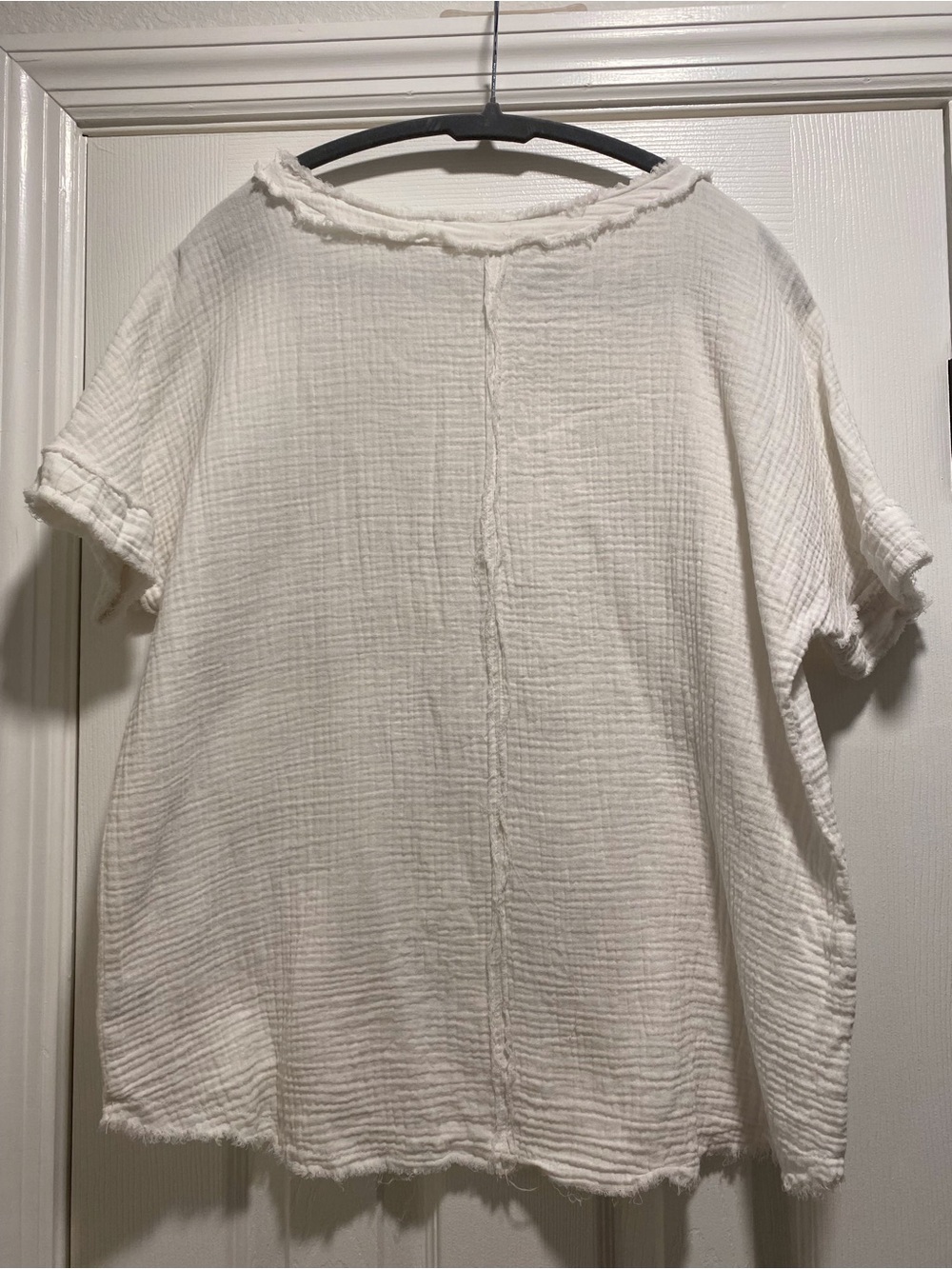 Zenana Outfitters White Textured Short-Sleeve Pocket Tee - Picture 2 of 4